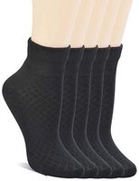 Ruqisox Womens 5 Pack Cotton Cushioned Ankle Socks Non-binding Diabetic/Dress Socks for Sensitive Toe