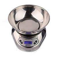 ZHPRZD Stainless Steel Kitchen Scale / 0.1g Precision Baking Electronic Food Scale/Round Metal Waterproof/Non-Slip Bottom Electronic Scale (Size : 5kg/1g)