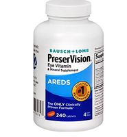 Bausch + Lomb PreserVision AREDS Eye Vitamin & Mineral Supplement Tablets, 240 Count Bottle