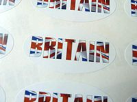 Pack of 30 Britain Flag Seals, 51x25mm Oval Seal Labels, Stickers for Craft, Decoration, Gift Wrapping, Presents, Envelopes, Bags or Cards