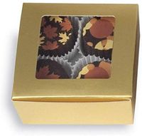 Sophie's Favors Dusty Gold Square 4 pc. Truffle Boxes with Window - 2 5/8 x 2 1/2 x1 1/4in. - 50 Pack