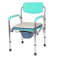 XIHAA Folding Commode Chairxihaa Old People Pregnant Women Toilet Stool Adjustable Height Bath Chair Blue (Without Wheel)