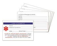 5-Pack Diabetic Medical Alert ID Wallet Card Emergency 2.15 * 3.35 inch (10)