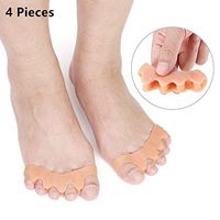 Toe Separators, Toe Spacers, Toe Stretcher, Bunion Corrector Five Toes Overlapping & Pain Relief Hammer Toe, Foot Pain, Yoga Men and Women-(4 Pieces - Beige)
