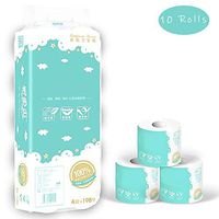 10 Rolls Toilet Paper Bulk Rolls Bath Tissue Bathroom White Soft 4 Ply Standard Rolls Household Paper, Wood Pulp Toilet Paper