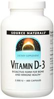 Source Naturals Vitamin D-3 2000 iu Supports Bone & Immune Health - 400 Capsules