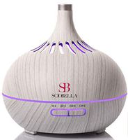 Sciobella Essential Oil Diffuser for Large Room Ultrasonic Aromatherapy & Cool Mist Humidifier Combo 500ml High Output 4 Timer 7 Colors LED Light and Water-less Auto Safety Shut off