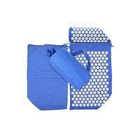 Mat Yoga Lotus Spike Acupressure Mat Pillow Set Back Body Massager Acupuncture Cushion Mat Relieve Stress Tension Pain W/Carry Bag,Blue