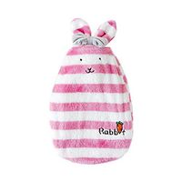 Zentto Hot Water Bottle Rabbit Bunny Baby Kids Hot Water Bag with Rabbit Plush Cover Hand Foot Warmer Chrismas Gift 350ml-Pink