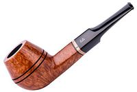 Wooden Tobacco Smoking Pipe, Hand Carved of Briar Root, Metal Cooling Filter, Comes with Pouch, Boxed (Bulldog, Gold)