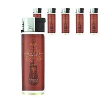 Refillable Electronic Lighter Set of 5 Pieces D-039 Nashville Tennessee Where Music Lives Red Guitar