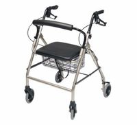Brand New Walkabout Wide Four Wheel Rollator W/ Seat And Basket, Royal Blue