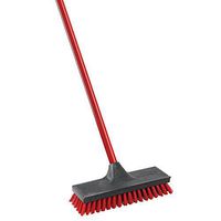 Libman Commercial 547 Floor Scrub, Steel Handle, 10.5" Wide, Red and Black (Pack of 6)