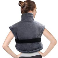 Tech Love Neck Heating Pad Electric Shoulder Heat Wrap with Auto Shut Off and Continuous on, Large Moist Heated Pads, Charcoal Gray