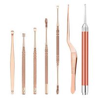 SUPVOX LED Ear Wax Removal kit Soft Ear Pick Ear Cleaner Curette Ear Cleaning Tool Without Battery (Rose Gold)