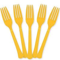Extra Heavy Weight Plastic Forks | 20ct (Yellow Sunshine)