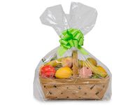 A1BS Clear Cello Cellophane Bags Gift Basket Package Flat Gift Bags (Gusset Style (22 in X 8 in X 25 in))