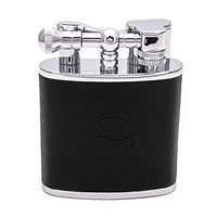 Mrs. Brog Twin Torch Cigar Lighter - Comes in Gift Box & Includes 5 Extra Lighter Flints - Flint Lighter - Large Tabletop Torch Lighter - Black Leather - Cigar Gift