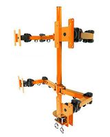 MonMount Heavy Duty Deluxe Orange Quad LCD Desk Mount Stand Clamp 4 Monitors