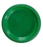 Exquisite Plastic Dessert/Salad Plates - Solid Color Disposable Plates - 100 Count (10 Inch, Emerald Green)