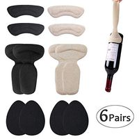 Heel Cushion Inserts Heel Grips High Heel Pads, Reusable Self-Adhesive Shoe Inserts Liners, Soft Shoe Pads Heel Protectors for Women and Men Loose Shoes, Anti Slip, Heel Rubbing, Blister - 6 Pairs
