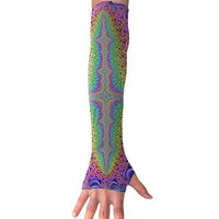 YanHill Cooling Arm Long Sleeve Glove Psychedelic Art UV Sun Protection Arm Sleeves with Thumb Holes for Basketball, Football, Baseball, Cycling, Volleyball, Or Other Activities