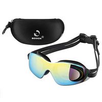 Meidexian888 Swim Goggles, No Leak Anti-Fog Easy to Adjust and Comfortable Free Protection Case for Adult (Black)