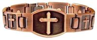 ProExl Magnetic Copper Large Cross Christian Bracelet with ProExl Box 8.5 inches