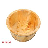 ERHANG Foot Massagers Pedicure Basin Flat Cedar Foot Bath Tub with Cover Massage Barrel Household Cleaning Supplies,N