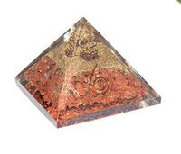 FASHIONZAADI Red Jasper Orgone Pyramid with Crystal Point for Gemstone Stone Energy Chakra Balancing Reiki Healing Meditation Spiritual Gift Size: 2-2.5 inch