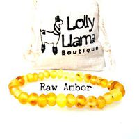 Lolly Llama Adult Raw Baltic Amber Bracelet - All Natural Pain Relief for Adults to Help Migraines, Sinus, Arthritis and More! - Raw Lemon