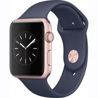 Apple Watch Series 1 Smartwatch 42mm, Rose Gold Aluminum Case/Midnight Blue Sport Band (Newest Model) (Renewed)