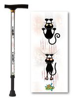 Adjustable Stylish T Handle Walking Cane with Cat Scratch Design Aluminum Lightweight