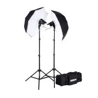 Fovitec StudioPRO Two 200W/s Monolights 33" Umbrella Brolly Softbox Kit Carrying Case
