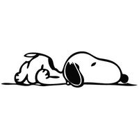 Dog On Floor - Cartoon Decal Vinyl Removable Decorative Sticker for Wall, Car, Ipad, Macbook, Laptop, Bike, Helmet, Small Appliances, Music Instruments, Motorcycle, Suitcase