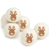 CMCC 6-Pack 100% Premium Wool Dryer Balls, Reusable Natural Fabric Softener for Laundry