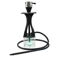 YINSY 18" Single Hose Portable Hookah Complete Set, Travel Hookah Shisha Kit Set with LED Light and Hookah Accessories,Black
