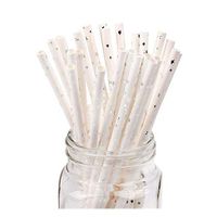 25Pcs Disposable Biodegradable Paper Drinking Straws Birthday Party Supplies - Silver Stars SoundsBeauty