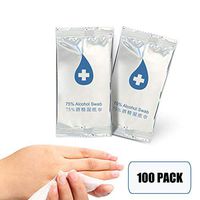 Alcohol Wet Wipes Large (7.1"x5.5"), Alcohol Wipes Travel Individually Wrapped (100 Pack), 75% Soft Alcohol Wipes for All-Purpose Cleaning