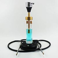 SSOLEREIT Water Bong with 1 Hose Hookah Set Modern Acrylic Bubble Hookah Upscale Hookah Pen Pipe Hookah Glass Vase for Better Shisha Hookah Smoking (Size : Double Tube)