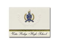 Signature Announcements Vista Ridge High School (Cedar Park, TX) Graduation Announcements, Presidential style, Basic package of 25 with Gold & Blue Metallic Foil seal