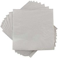 JAM PAPER Small Beverage Napkins - 5 x 5 - Silver - 600/Box