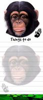 "Chimpanzee Magnetic List Pads" Uniquely Shaped Sticky Notepad Measures 8.5 by 3.5 Inches