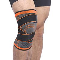 HIOD Kneepads Single Compression Knee Brace Breathable Knee Support with Adjustable Strap for Running Natural Healing,Orange,M