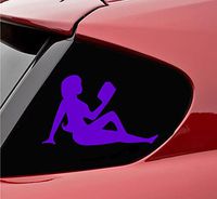 Sexy Girl Reading Vinyl Decal Sticker (Purple)