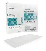 McKesson - Adhesive Dressing McKesson 4 X 10 Inch Polypropylene / Rayon Rectangle White Sterile - 25/Box - McK