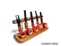 New Wooden Pipe Stand Rack Holder for 5 Tobacco Pipe - Smoking Pipe. Handcrafted