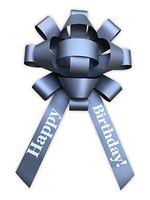 CarBowz Big Happy Birthday Car Bow, Giant 30" Bow, Non Scratch Magnet, Weather Resistant Vinyl Silver