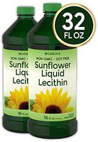 Sunflower Lecithin Liquid 16 oz Oil | 2 Pack | Vegan, Vegetarian, Non-GMO, Soy Free, Gluten Free | by Carlyle