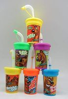 6 Scooby Doo Stickers Birthday Sipper Cups with lids Party Favor Cups